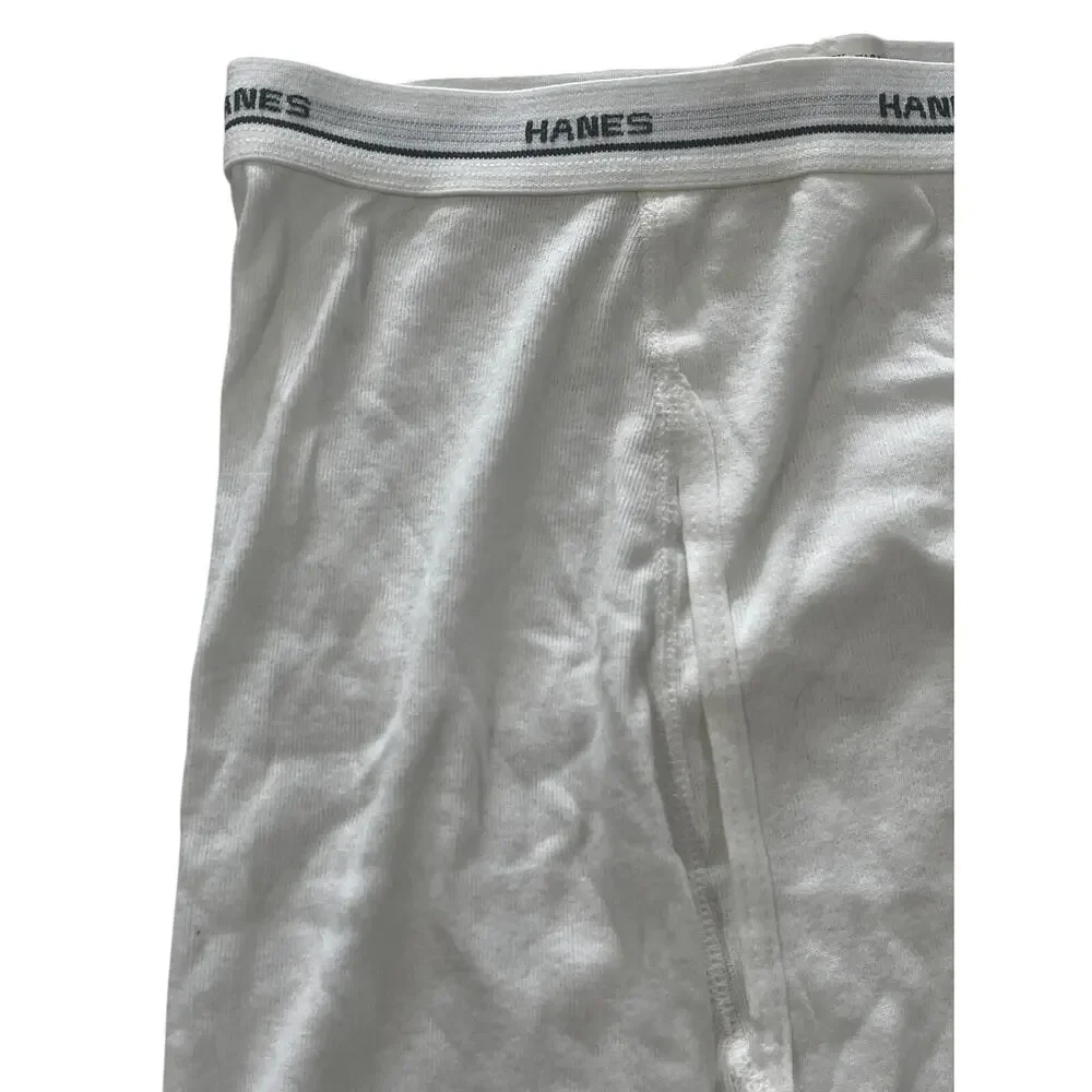 15-72(3) HANES Men's VTG 100% Cotton Boxer Brief Underwear White Medium